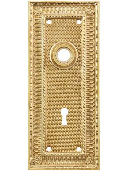 Pisano Cast-Brass Door Plate with Keyhole in Polished Brass.